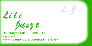 lili juszt business card